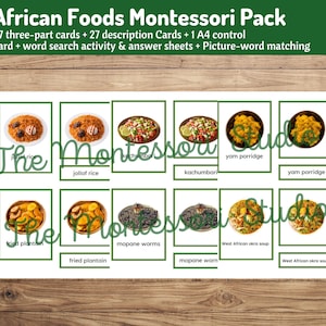 African Foods Montessori Pack | Africa Continent Study | Geography for Kids | Printable PDF