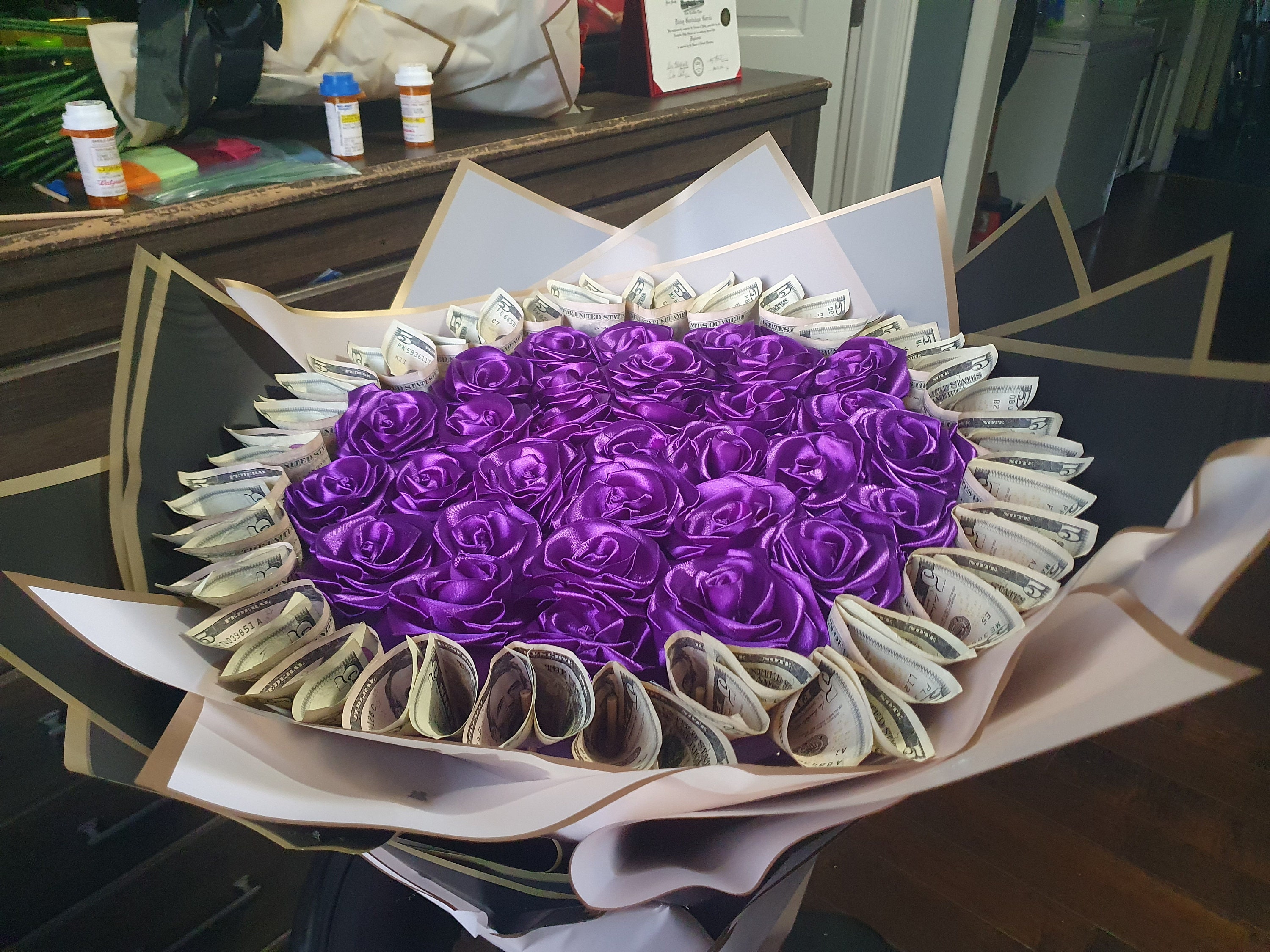 Mini Paper Rose Bouquet / Ramo De Rosas De Papel / Desk Flowers / Ramo  Buchon / Desk Decoration 