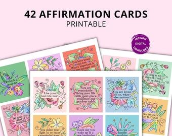 Affirmationskarten ausdrucken, positiv, tägliche Motivation (digitaler Download)