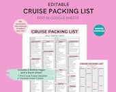 Editable Cruise Packing List: Google Sheets Travel Checklist (Digital Download)