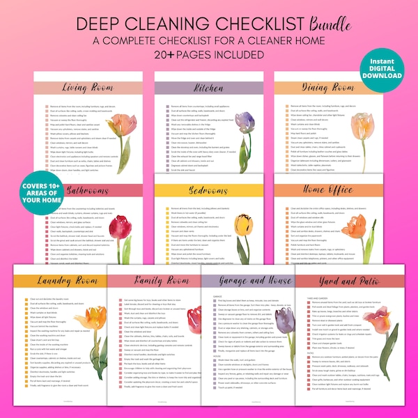 Deep Cleaning House Checklist Etsy