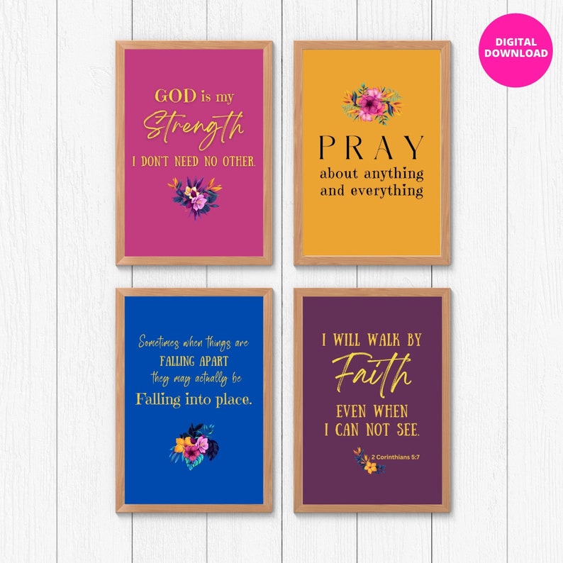 Wall Printables Wall Art Printable Christian Quotes Printable Etsy