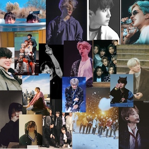 Kit de collage de pared BTS de 50 piezas / Impresiones estéticas de BTS / Imprimibles de Kpop / Impresiones de Pinterest / Descarga digital