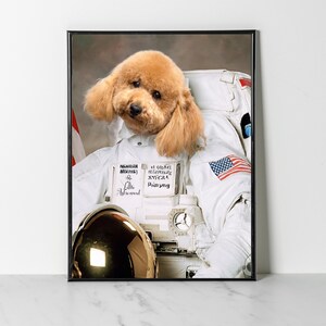 Custom Astronaut Pet Portrait Canvas, Digital Astronaut Pet Portrait, Photo Pet Portrait, Astronaut Dog, Unique Name Gift, Pet Space Gift
