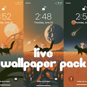 5 Pack Live Sci-Fi Cat & Mushroom geanimeerde digitale achtergrond GIF