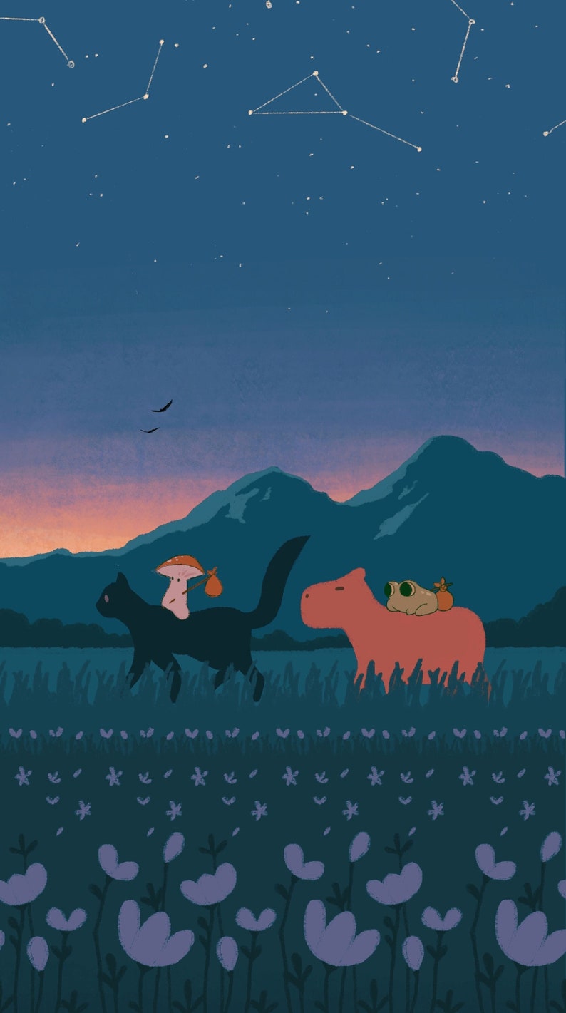 Capybara Cat Live Animated Digital Background HD GIF 3-pack - Etsy Ireland