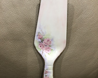 Hand painted porcelain cake server