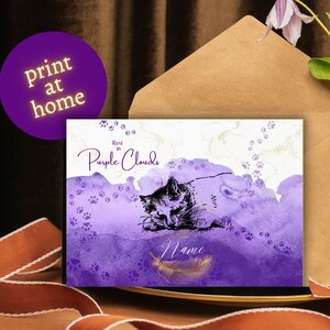 Trauerkarte KATZE digital, personalisiert, Trostgeschenk