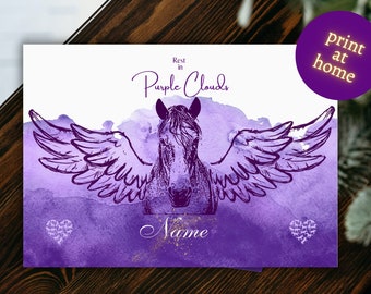 Personalized Horse loss card, Custom Horse Loss sympathy card, Horse condolence card, digital file, printable