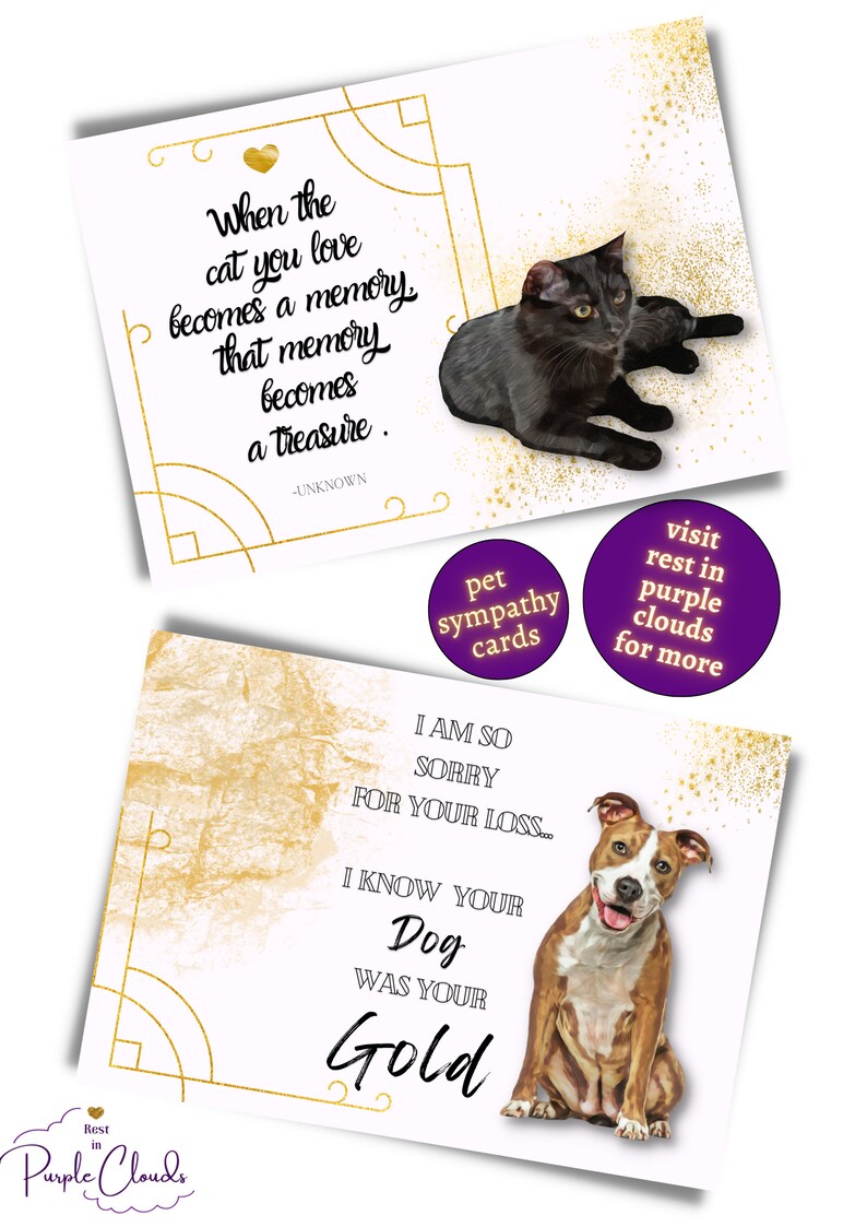 Printable Condolence Card, Dog Loss Sympathy Card, Loss of Dog, Instant ...