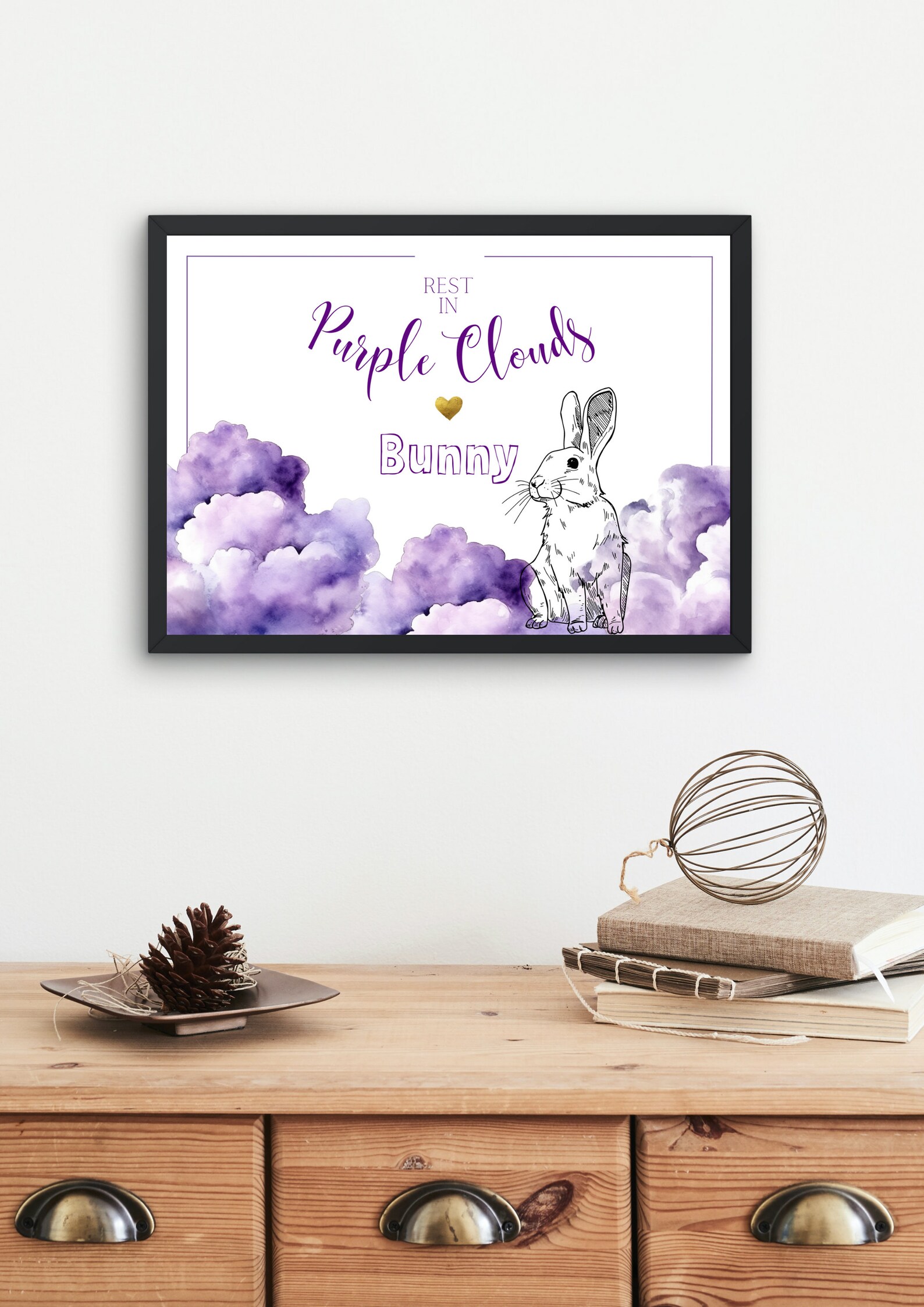 Rabbit Sympathy Card, Printable, Personalized Memorial for Pet Bunny ...