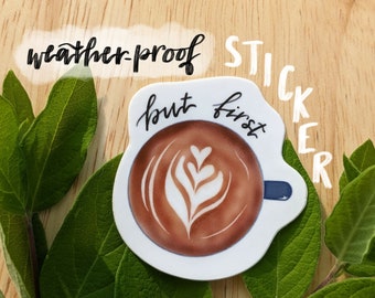 Pegatina de café a prueba de agua, pero primero el café, pegatina duradera para botella de agua, regalo para amantes del café