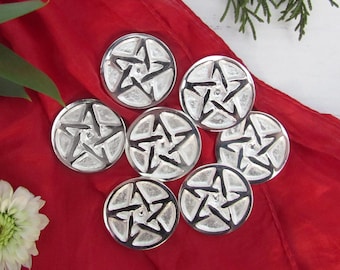 Moneda de pentagrama bañada en plata de 1,25 pulgadas