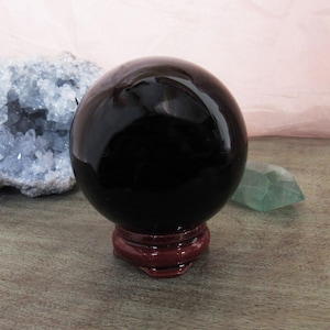 Black Crystal Ball with Stand - 50mm