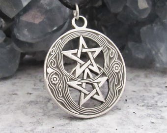 Pentagram Chalice Well Pewter Pendant