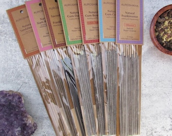 Auroshikha Resin Incense Sticks - Package of 10 Sticks - Choose Scent!