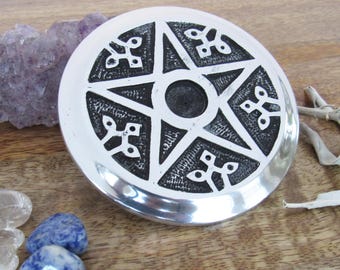 Pentagram Metal Incense Burner - 4.5 Inches