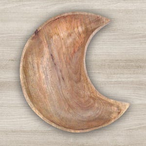 Crescent Moon Natural Wood Bowl - 12 Inches