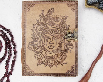 Journal en cuir Medusa avec loquet