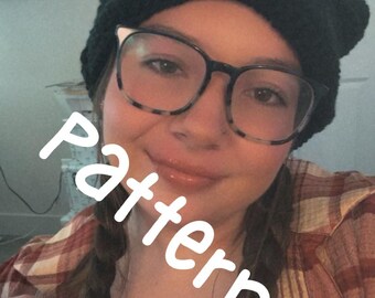 PATRÓN de gorro con orejas de gato