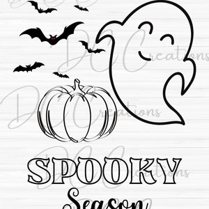 Spooky Season Ghost SVG. PNG. | Halloween Sublimation | Cricut Machine Files | Cutting Machine Files | Halloween png svg