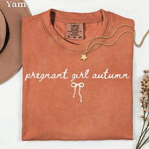 T-shirt faire-part de grossesse automne, chemise fille enceinte Autumn Comfort Colors®, t-shirt future maman, t-shirt grossesse, cadeau baby shower