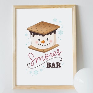 Plaque de Noël Smores : décoration hivernale de bonhomme de neige (imprimable)
