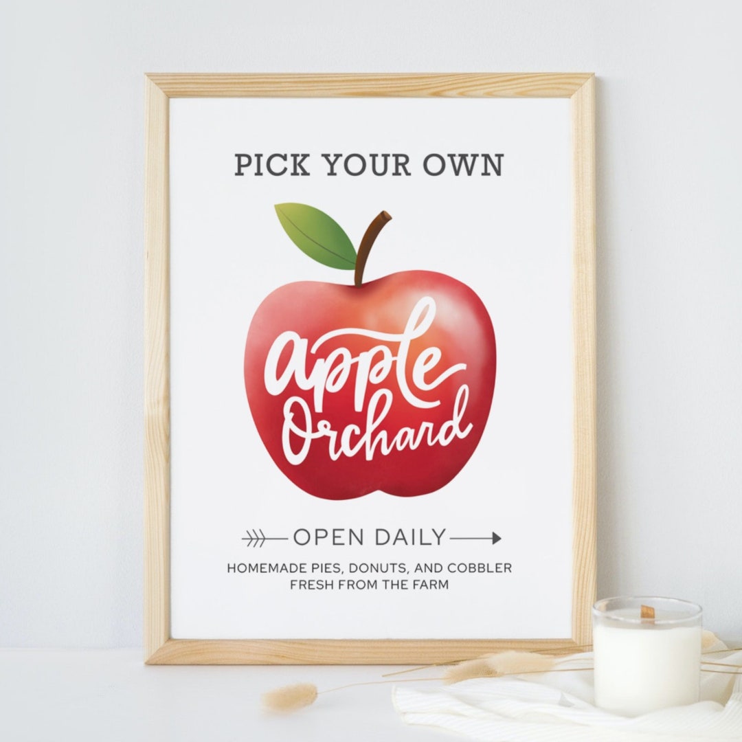 Apple Orchard Sign: Farmhouse Fall Decor Printable (digital Download ...