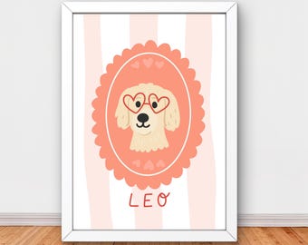 Custom Valentine's Pet Portrait, Hand-Drawn Illustration (Digital Download)