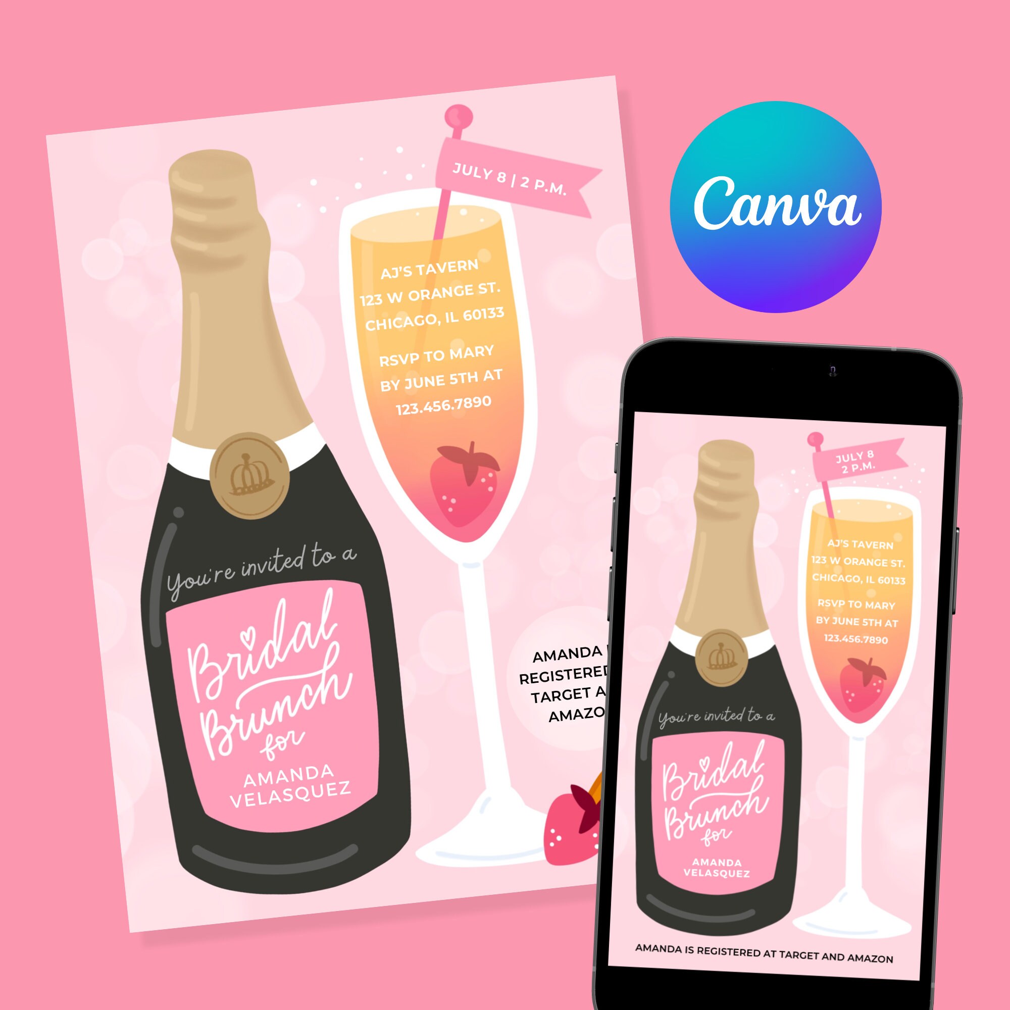 Buy Bridal Brunch Invitation, Editable Template, Evite, Digital Download,  Brunch and Bubbly Wedding Shower, Champagne Bridal Shower Invite Online in  India - Etsy, image size:2000x2000