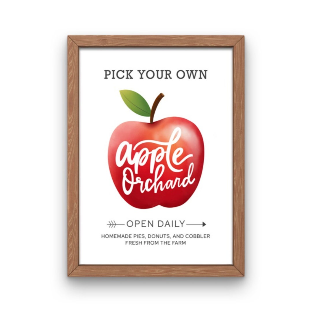 Apple Orchard Wall Art Fall Printable Sign Farm Fresh - Etsy