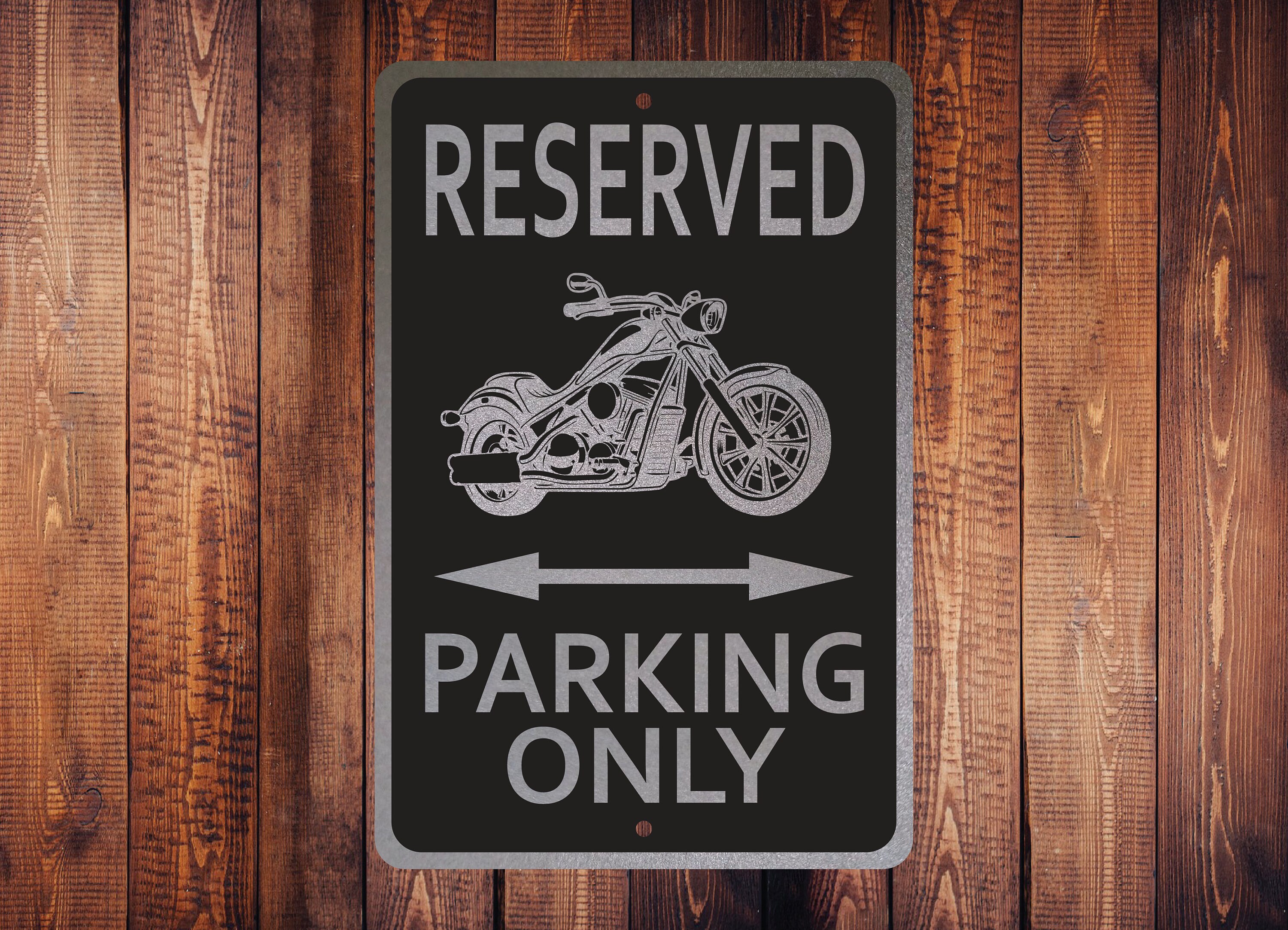 Reserved Chopper Parking Only Sign Motorcycle Parking Sign Man Cave Décor L  Metal Garage Sign Gift for Bikers 