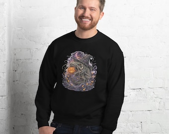 Bluza z motywem wędkarskim na Halloween | Bluza z kapturem i kapeluszem czarownicy z sumem | Upiorny prezent z sumem | Bluza z motywem suma na Halloween