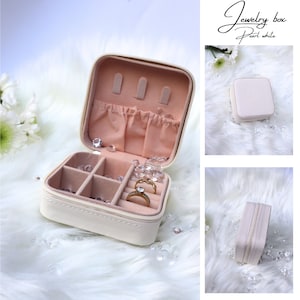 Joyero portátil, caja de almacenamiento de accesorios, aretes, collares, anillos, bolsa de almacenamiento de viaje, organizador de joyas, regalo de Navidad, regalo para mujer