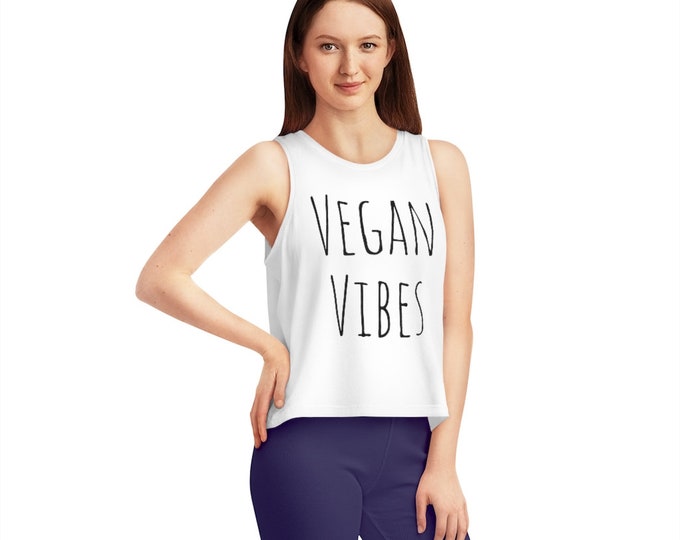 Featured listing image: Vegan Vibes Women's Dancer Cropped Tank Top