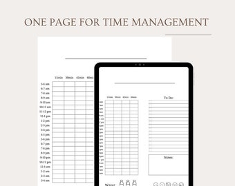 Digital OR Printout Time Management Sheet for Daily Use