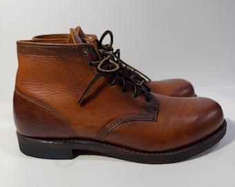 Frye Men’s Cognac Leather Prison Dress Boots Leather Lace Up  10 M