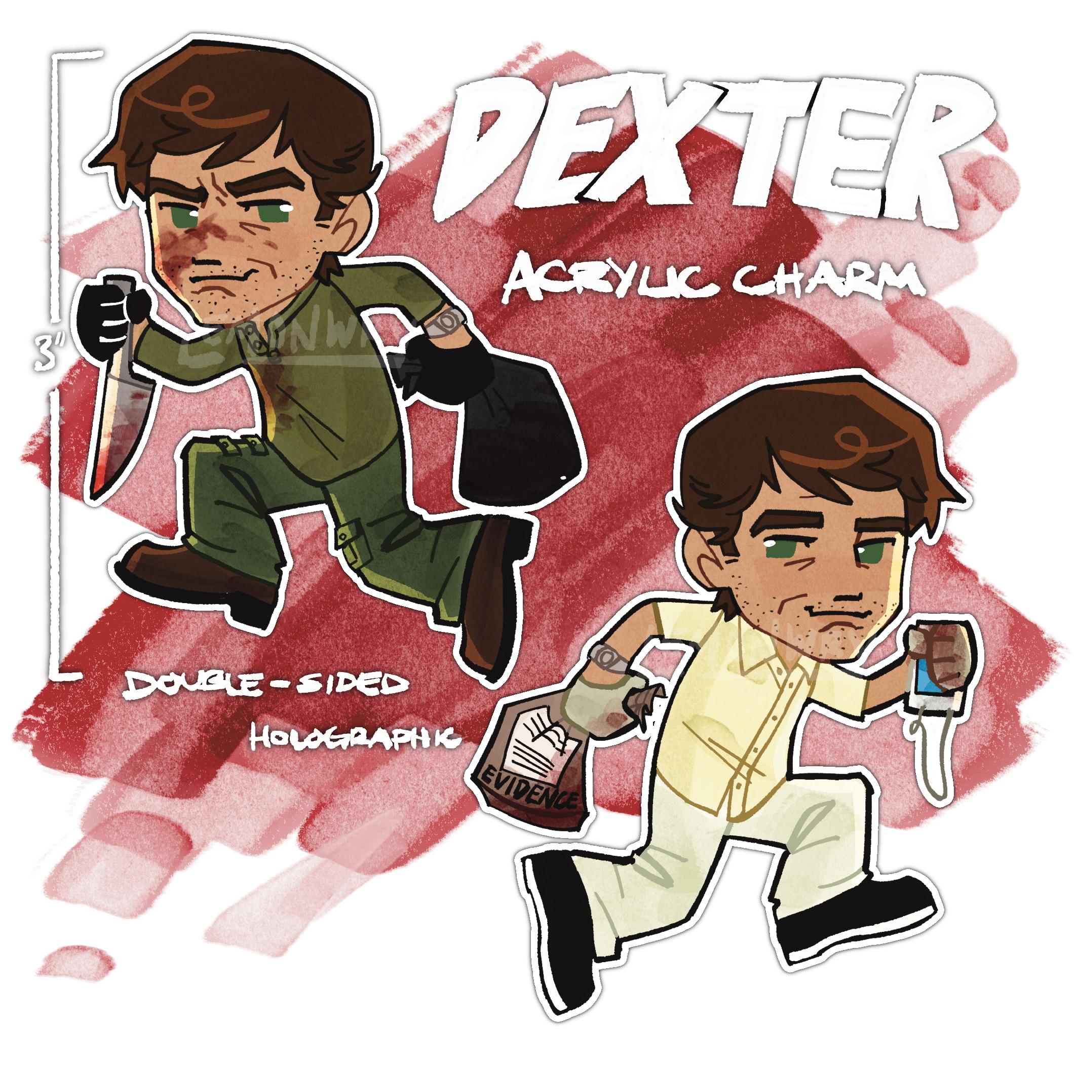 3 inch Dexter Morgan Holographic Acrylic Charm Keychains