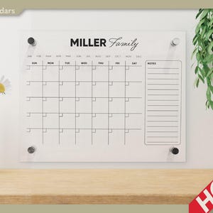 Minimalist Acrylic Wall Calendar, Dry Erase Board, Monthly & Weekly Family Wall Planner, Personalized Large Calendar for Office or Family