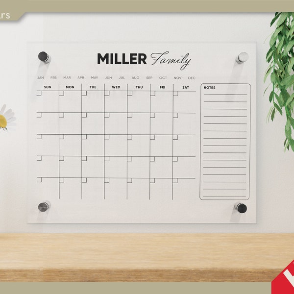 Acrylic Wall Family Calendar - Etsy