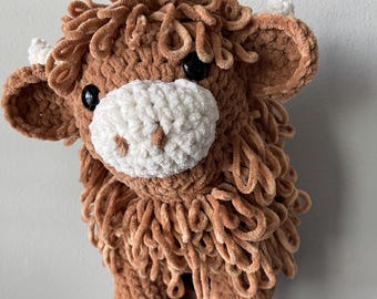 Adorable Highland Cow Plushie | Highland Plush Cow | Stuffed Highland Cow | Baby Shower Gift | Brown Cow | Soft Plushies | Gifts For Kids