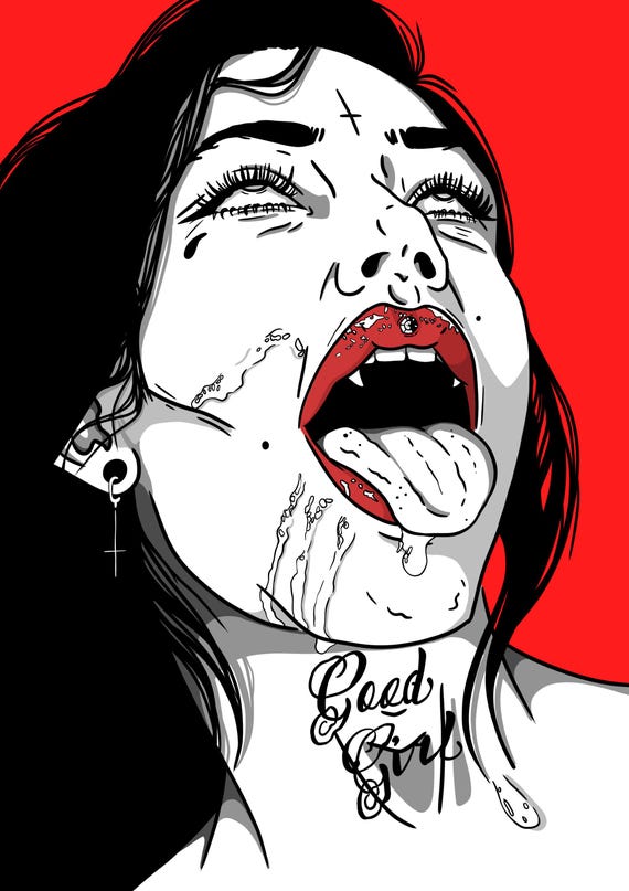 Dark Sexy Adult Art Print || Woman Empowerment || Novelty || Fantasy || Art Print
