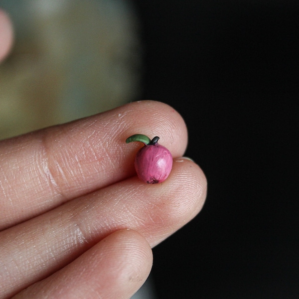 Miniature fairy apple - tiny apple for a fairy garden - fairy food - dollhouse miniatures - harvest fall gift ideas - miniature collectible