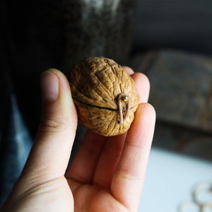 Walnut shell handmade gift box - proposal ring box - fairy box - anniversary unique gift - wedding gift box - engagement ring - jewelry box