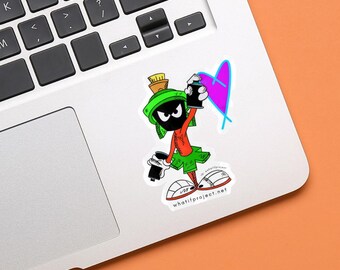 Marvin der Marsianer-Aufkleber, Looney Tunes Vinyl-Aufkleber, Cartoon-Fan-Kunst