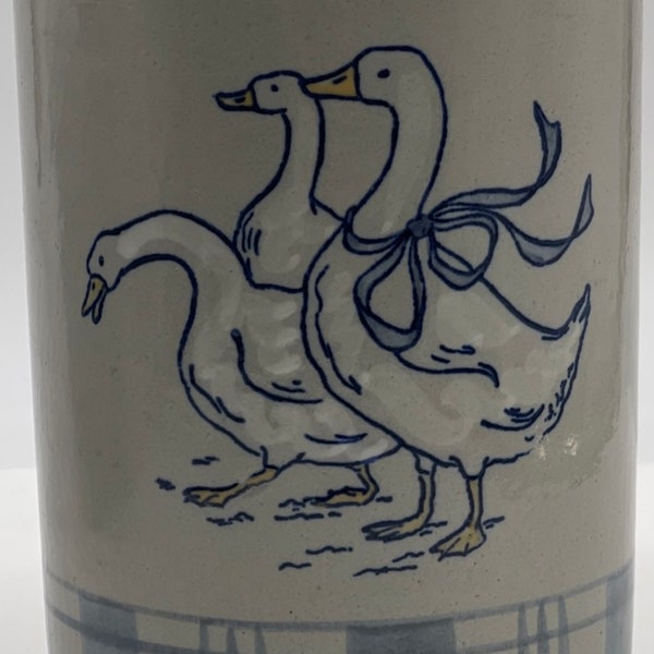 Vintage Louisville Stoneware Gaggle Of Geese Utensil Holder Country Farm Theme