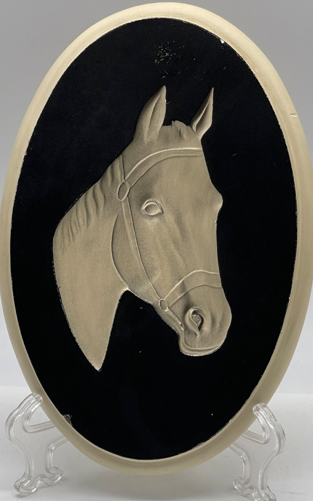 Vintage Chalkware Horse Head Wall Hanging Wall Plaque Equestrian Etsy