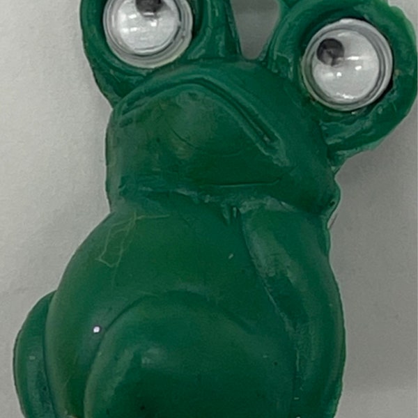 Vintage Gumball Googly Eyed Frog Pencil Topper Toy Vending Machine Set of 6.