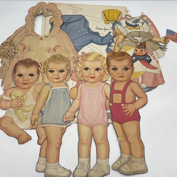 Vintage Queen Holden Sleepy Eyed Paper Dolls Mix Of Outfits Adjustable Eyes