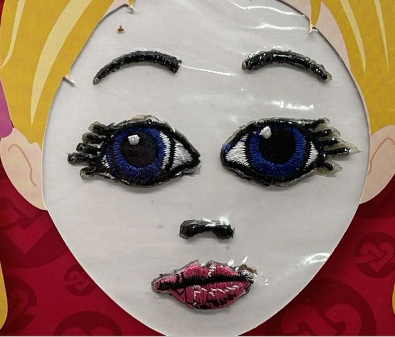 Vintage Fibrecraft Iron on Doll Face New in Package Embroidery Kitschy